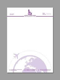 Purple A4 Letter Head Design For Travel Agency Agency Design Letter Purple Travel Letterhead Design Company Paper Design Letterhead Design Inspiration