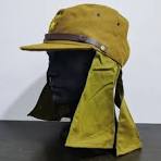 WWII Japanese Army IJA Soldier Field Wool Cap Hat with Havelock Neck Flap  SizeXL