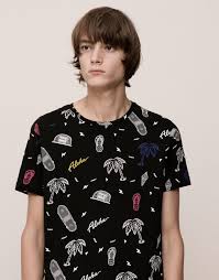 Short Sleeve T Shirt With An Allover Print T Shirts Man Pull Bear Denmark Mens Tshirts Shirts Shirt Print Design