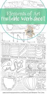 This Printable Worksheet Covers The Element Of Art Line Examples And Information Are Included On The Front Elements Of Art Line Art Worksheets Elements Of Art
