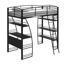 The durable aluminum materials and innovative design combine to create a bed that is super strong and can hold up to 2,000 lbs without swaying. Twin Sandy Loft Bed With Integrated Desk And Shelves Black Room Joy Target