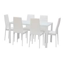 Goplus 5 piece kitchen dining set glass metal table and 4 chairs breakfast furniture. White Dining Table Set You Ll Love In 2021 Visualhunt