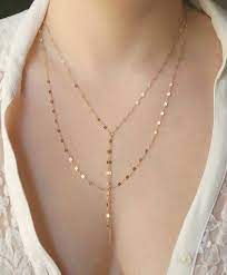 Double Strand Y Necklace Beautiful Necklaces Gold Necklace Jewelry Necklaces