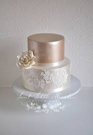 Simple Two Tone Champagne Wedding Cake Champagne Wedding Cakes Lace Wedding Cake Simple Wedding Cake