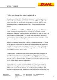 Ian is a project manager with dhl supply chain, and graduated as an industrial and systems engineer from the singapore university of technology & design (sutd). Philips Extends Logistics Agreement With Dhl