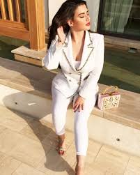 اجمل بنت عربية صاحبة الجسم الممتلئ Girls Designer Clothes White Pant Suit Women Girl Fashion