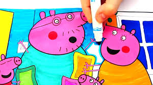 This cartoon tells about friendship in the family, about friends and other. Peppa Pig Family With Daddy Pig Coloring Book Pages Videos For Kids With Colored Markers å½±ç‰‡ Dailymotion