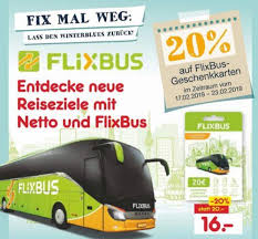 Netto Marken Discount 20 Rabatt Auf Die 20 Flixbus Geschenkkarte Geschenkkarte Rabatt Geschenke