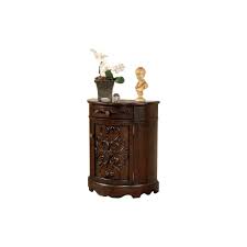 Ashley Furniture Signature Design Norcastle Accent Cabinet Antique Style Semi Circle Dark Brown Ashley Furniture Ashley Furniture Homestore Furniture