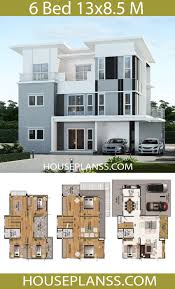 House Plans Design Idea 13x8 5 With 6 Bedrooms House Plans 3d Architect Design House 6 Bedroom House Plans Model House Plan