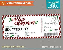 Surprise Trip Merry Christmas Boarding Pass Ii Ticket Flight Etsy In 2020 Kids Vacation Christmas Travel Trip