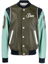 Dsquared2 Dan Colour Block Varsity Jacket In Green Modesens Varsity Jacket Jackets Menswear