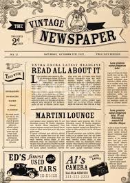 Vector Illustration Of A Front Page Of An Old Newspaper Use This Layout Template To Design Your Own Custom Newspaper Layout Vintage Newspaper Newspaper Design