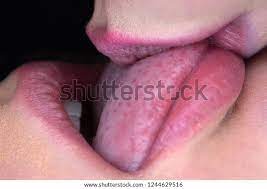 Tongue Sexy Mouth Two Beautiful Sexy Stock Photo Edit Now 1244629516