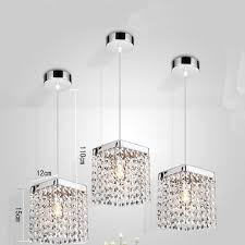 Crystal Pendant Light Mini Chrome Plating Crystal Square Light For Living Room Bedroom Dining Room