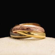 Cartier Trilogy Russian Wedding Band In Three Stone Rings For Men Wedding Bands Rose Gold Band