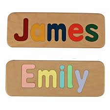 The animal puzzles, and animal family puzzles are beautifully crafted pieces, and will delight children while developing vital skills. Amazon Com Personalized Name Puzzle By J And P Wood Products Handmade Products