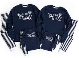 Oy To The World Hanukkah Navy Family Matching Pajamas Kids Etsy