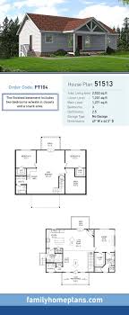 Traditional Style House Plan 51513 With 3 Bed 3 Bath Basement House Plans Starter Home Plans Ranch House Plans