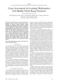 Mengurutkan banyak benda kkm sk 4, kd 4.2 4.3 menentukan nilai tempat puluhan dan satuan menuliskan bilangan dua angka dalam. Pdf Using Assessment For Learning Mathematics With Mobile Tablet Based Solutions