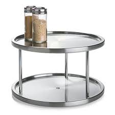 2 Tier Lazy Susan By Lovotex Stainless Steel 360 Degree Turntable Rotating 2 Level Tabletop Stand For Your Dining Spice Rack Organiser Lazy Susan Kitchen Organization
