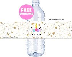 (free printable) downloadable invitations templates for your next. Free Printable Unicorn Water Bottle Labels Template