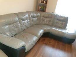 Sofa corner dfs 2013 : Dfs Grey Black Leather Corner Sofa Ebay