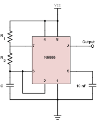 The circuit diagram of the 555 timer in astable mode is shown below. 555 Timer Astable Circuit Electrical Engineering Electronics Tools