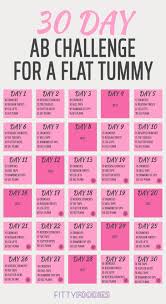 The 30 Day Ab Challenge For A Flat Tummy Fittyfoodies Abchallenge In 2020 With Images 30 Day Workout Challenge