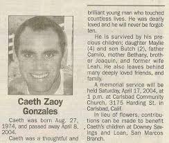 In Memory of Caeth Gonzales