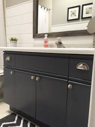 Chalk paint cabinets | cheap bathroom renovation. Bathroom Update How To Paint Laminate Cabinets The Penny Drawer Painting Laminate Kitchen Cabinets Painting Laminate Cabinets Laminate Cabinets