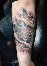 Snakeskin Tattoos By Robert Witczuk Snake Skin Tattoo Scale Tattoo Under Skin Tattoo