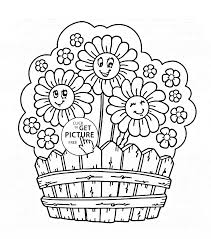 Cute Garden Flowers Coloring Page For Kids Flower Coloring Pages Printables Free Wuppsy Com Summer Coloring Pages Coloring Books Flower Coloring Pages
