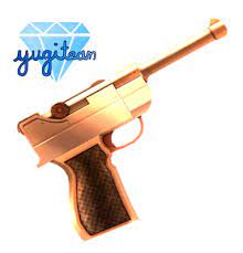 The luger is possibly a reference to the golden gun from the james bond series. Roblox Gold Luger Gun Godly Knife Mm2 Murder Mystery 2 In Game Item 9 99 Picclick