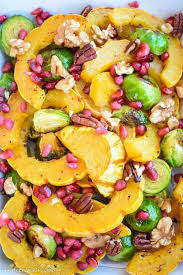 Roasted Delicata Squash And Brussels Sprouts Recipe Autumn Side Dishes Recipes Roasted Sprouts