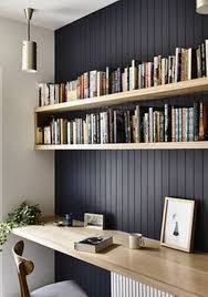 Masculine home office designs were high in demand even in the retro times. Home Office Shelf Decorating Ideas