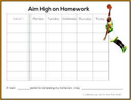 4 Homework Chart Template Fabtemplatez