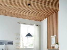 Comment Realiser Un Plafond En Tasseaux Leroy Merlin Tasseau Bois Bardage Bois Interieur Tasseau