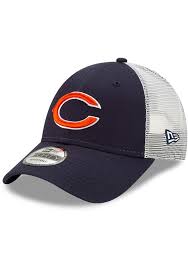 New Era Chicago Bears Trucker 9forty Adjustable Hat Navy Blue