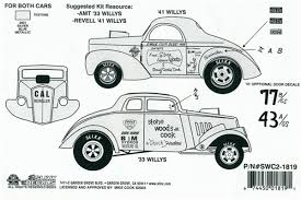 The most famous of all drag racing gassers is the original stone, woods and cook willys. Stone Woods And Cook 1933 Or 1940 41 Willys Light Blue Car Decal 1 25