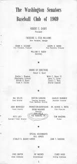 Washington Senators Media Guide (1969)