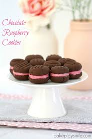 These Chocolate Raspberry Biscuits Are Double Trouble With Two Yummy Chocolate Biscuits And A Drool Worthy Ra Raspberry Cookies Sweet Treats Desserts Chocolate