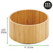 mDesign Round Bamboo Lazy Susan Spinner for Kitchen or Pantry