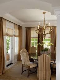 The drapery panels just touch the floor and are stationary. Window Treatments Home Design Ideas Pictures Remodel And Decor Dining Room Window Treatments Dining Room Windows Drapery Designs