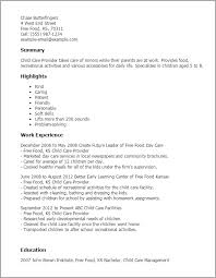 71 For Daycare Resume Samples Resume Format