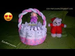 طريقة صنع سلة لوازم الاطفال بالقماش فقط على شكل دمى روعة youtube baby gifts baby baskets christmas ornaments