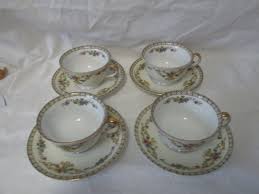 Cabochon is a pattern made by the heisey glass company in the early 1950s. Beautiful Noritake Japan Mid Century Fine Bone China Floral Pattern Set Of 4 Tea Cups And Saucers Carol S True Vintage And Antiques