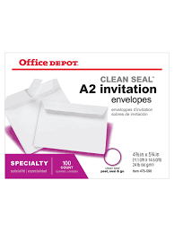 Office Depot Brand Invitation Envelopes A2 Clean Seal White Box Of 100 Office Depot