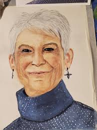 One of my first portraits, made two years ago; Jessica Chastain from an  image of the photographer Yu Tsai. Made with watercolours.