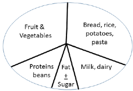 the pie or plate design illustrates the british food chart